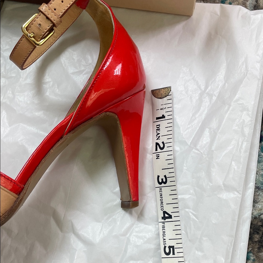 Louis Vuitton Red Patent Leather Heels with Bow gold LV original box & dust bag - Picture 11 of 17